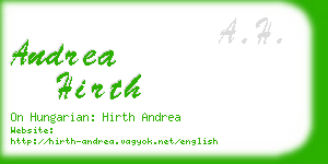 andrea hirth business card